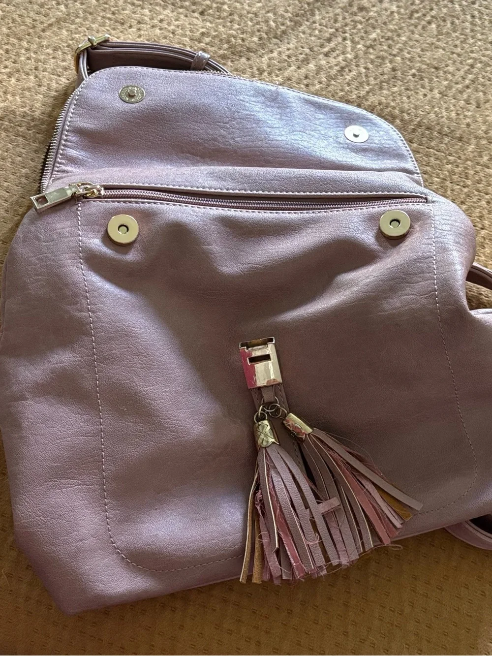 Miztique Dusty Pink Tassel Backpack